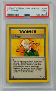 Pokémon Gym Heroes Lt. Surge #101 2000 PSA 9 - Imagen 1 de 2