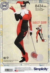 Simplicity 8434 DC Comics HARLEY QUINN Jumpsuit Costume Sz 10-18 UNCUT Pattern - Picture 1 of 6