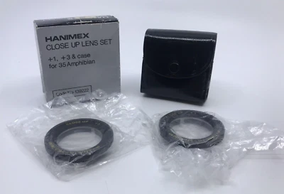 Набор объективов Hanimex крупным планом +1, +3 и чехол для 35 амфибий сделано в Японии - Изображение 1 из 4