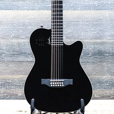 Godin A12 Black HG "B-Stock" 12-String Electro-Acoustic Guitar w/Bag #22064107 - Image 1 of 4