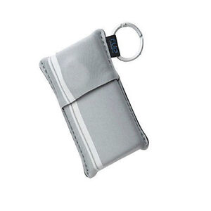 Flip Video Soft Pouch for Camcorder (Silver with White Racing Stripe) NEW