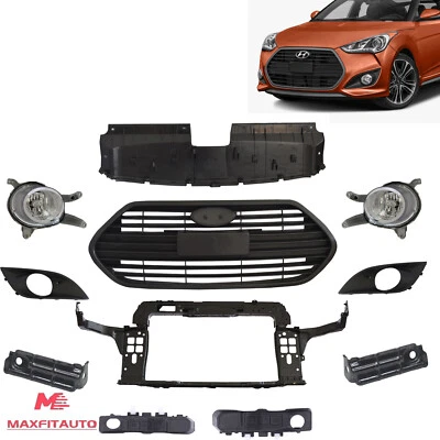 Front Radiator/Grille/Cover/Fog Lamp/Bracket Fits Hyundai Veloster Turbo 2013-16 - Image 1 of 4