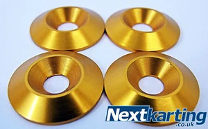 Kart Alloy CSK 30 x 5 x 8mm Seat Washers M8 Gold x 4 - NextKarting - Picture 1 of 1