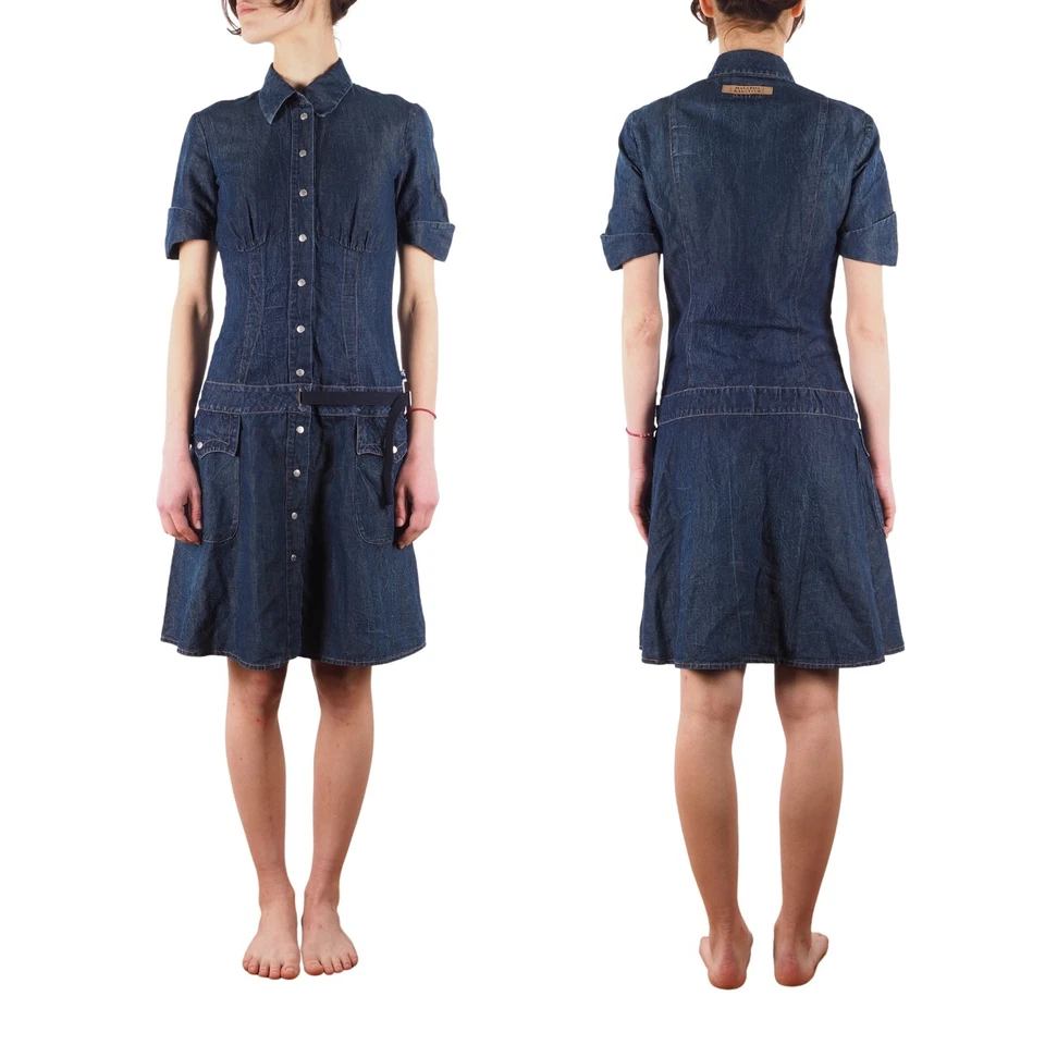 Jean's Paul Gaultier Vintage JPG Women's Blue Linen Cotton Pockets Dress size 42 - Image 1 of 4