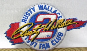 Vintage Rusty Wallace Nbr 2 1997 Fan Club Jacket Patch NASCAR Racing Automobile - Picture 1 of 3