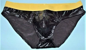 BLACK LIQUID SKIN BIKINI, IN SIZE XL, WITH DEEP UPLIFTING FRONT POUCH 32-38" - Picture 1 of 4