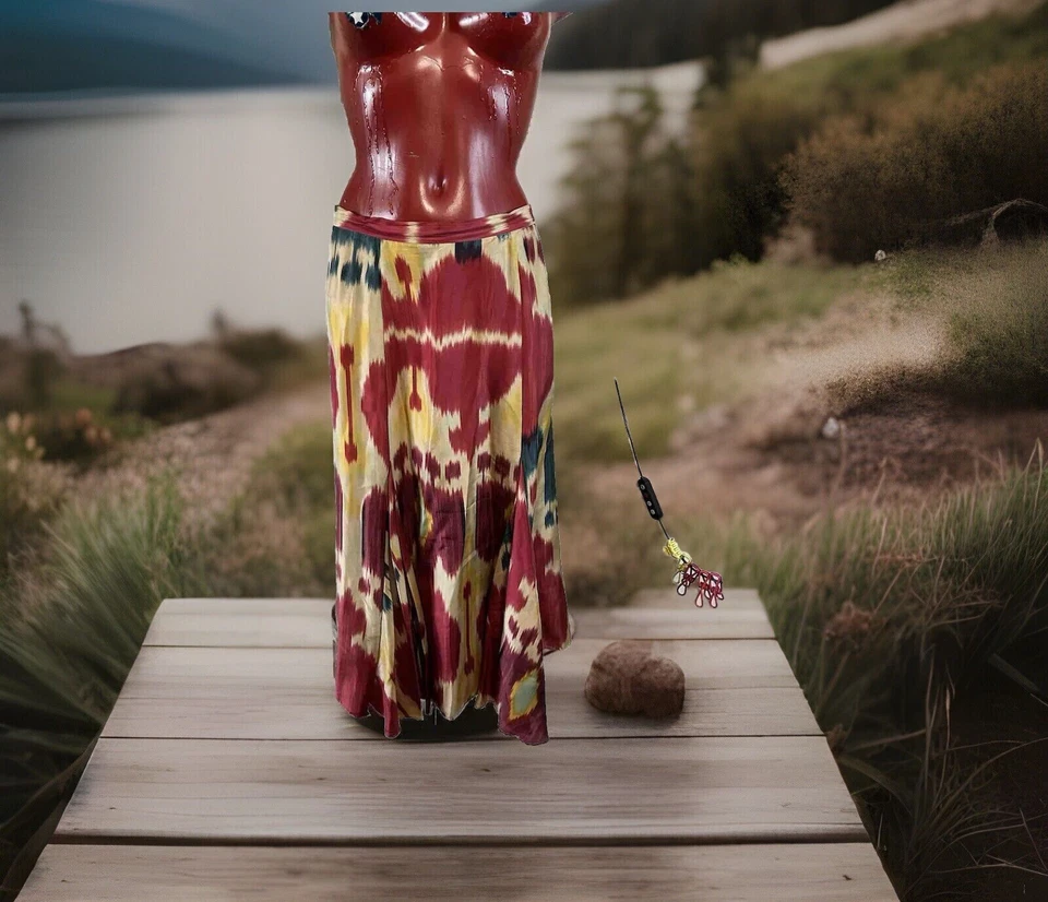 BEAUTIFUL SILK LAUREN RALPH LAUREN MIDI COLORFUL FULL SKIRT -PLUS SIZE 18W EUC - Image 1 of 4