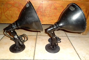 ANTIQUE OSRAM NITRAPHOT BAUHAUS 2 STUDIO LAMPS TABLE LIGHT GERMANY 1940's - Picture 1 of 13
