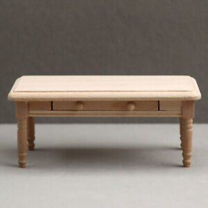 1:12 Scale Dollhouse Miniature Unpainted Coffee Table Plain Desk Furniture