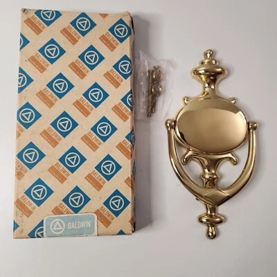 Llamador de puerta de latón forjado Baldwin Imperial 0116-030 latón pulido nuevo vintage Foto 1 de 4