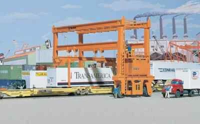 MI-JACK TRANSLIFT INTERMODAL CONTAINER CRANE - HO Scale PLASTIC KIT 933-3122 NEW - Image 1 of 4