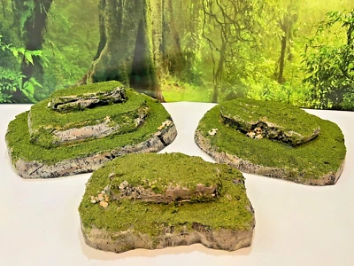 Wargaming Terrain Hierba Apilada Modular Colinas PINTADAS Warhammer Rocks JUEGO DE 3 Foto 1 de 4