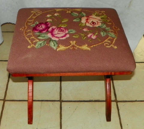 Cherry Needlepoint Footstool / Stool  (FS59) Cover