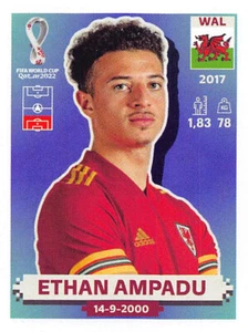 Ethan Ampadu WAL5 Wales 2022 Panini World Cup Base Card Qatar Sticker - Picture 1 of 2