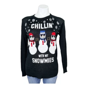 Well Worn Holiday Sweater "CHILLIN WITH MY SNOWMIES" Size Large - Picture 1 of 7