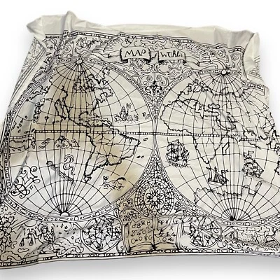 Ankit World Map Tapestry White Black Globe Wall Art Artsy Machine Washable EUC - Image 1 of 4