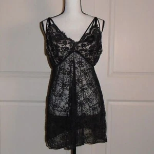 Cacique Black Lace Babydoll Lingerie – Size 18/20 Plus Sheer Nightie - Bild 1 von 4