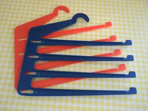 Vintage Trouser Tie Belt Clothes Hanger Plastic Orange Blue Mofp France 60s 70s - Picture 1 of 20
