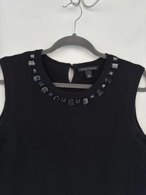 Женский большой шерстяной/кашемировый свитер безрукавка с бисером из ягнят Banana Republic - Изображение 1 из 4