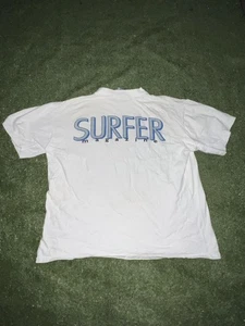 Vintage Surfer Magazine Shirt Mens L White Oneita Power-T Graphic Surf 90s - Picture 1 of 7