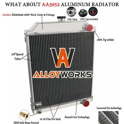 4-Row Aluminum Cooling Radiator Fit 1950-1961 Jaguar MK 7 8 9 Mark VII/VIII/IX Foto 1 de 4