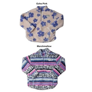 Hurley Girls Cozy Sherpa Printed Quarter-Zip Jacket - Picture 1 of 5