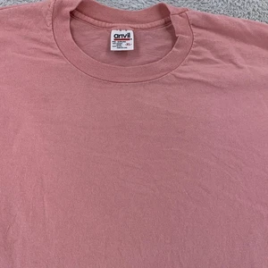 Vintage Blank Pink Anvil T-Shirt Large Crewneck Single Stitch Made in USA 90s - Picture 1 of 8