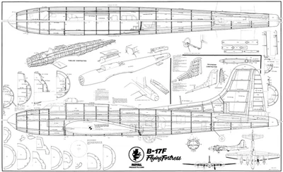 Royal Marutaka Boeing B-17F Flying Fortress printed kit plan and template set - Image 1 of 3