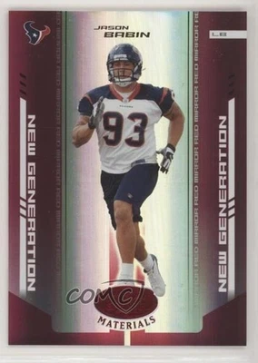 2004 Folha Certificada Materiais Nova Geração Espelho Vermelho Jason Babin Rookie RC - Imagem 1 de 2