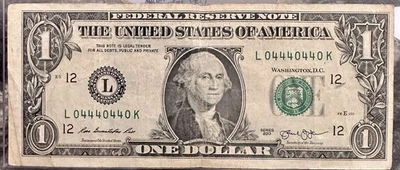 Binary $1 Dollar Bill Series 2013 Miscut Note - Image 1 of 2