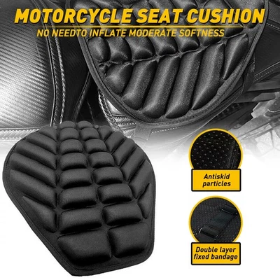 Cojín de gel transpirable para asiento de motocicleta almohadilla cómoda almohada funda de presión alivio Foto 1 de 4