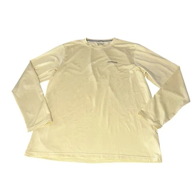 Patagonia Shirt Mens Large Yellow Graphic Fish Tech Tee Long Sleeve Fishing - Image 1 of 4