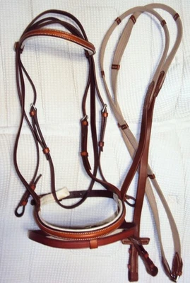 Bridas y riendas STUBBEN RARAS - ACOLCHADAS/elevadas - cuero de calidad de 2 tonos - COMPLETAS - EXCELENTE Foto 1 de 4