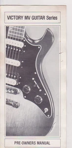 1981 VINTAGE GIBSON GUITAR PRE-OWNERS MANUAL - VICTORY MV GUITAR  SERIES - Picture 1 of 2