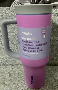 🍄 Owala 40oz Stainless Steel Travel Mug Hot & Cold - Purple🆕AS SHOWN - Picture 1 of 7