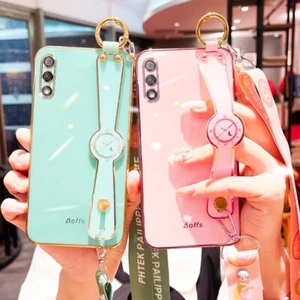 For A23 A53 A73 A72 A32 A33 A13 A03s Cute Shockproof Wristband Strap Case Cover - Picture 1 of 18