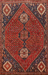 Alfombra de área vintage geométrica Abadeh tradicional tribal anudada a mano tamaño habitación 6x9 - Imagen 1 de 24