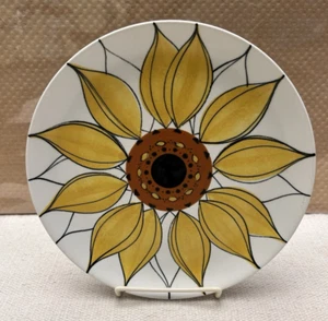 Finlandia Arabia Sol Rosa Girasol 9 1/4” PLATO MODERNO MEDIADOS DE SIGLO - Imagen 1 de 3