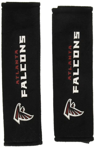 Atlanta Falcons Seat Belt Pads, 10" x 2.5" (Pack of 2) New W/Torn Package Cover