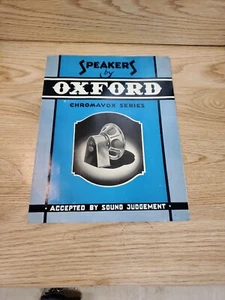 1950's Oxford Speakers Chromavox Series Flyer Vintage  Rare - Picture 1 of 4