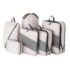 6 Set Ultralight Compression Packing Cubes for Travel Essentials Beige