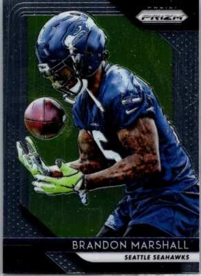 2018 Brandon Marshall #23 Panini Seahawks Prizm Red White and Blue MFBC#66 - Image 1 of 2