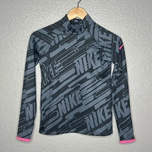 Girls Nike Pro Hyperwarm Youth Medium Mock Neck Zip Up Long Sleeve Top - Picture 1 of 4
