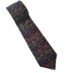 Adolfo Vintage Mens Blue Tie Birds Pattern All Of Print Necktie - Picture 1 of 5