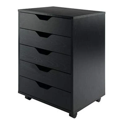 Winsome Wood Halifax 5 Drawer Black Storage Cabinet with Removable Casters - Image 1 of 4