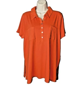 J Jill  Women's Short Sleeve Tunic Cotton-Gauze Top Size L Petite - Picture 1 of 10