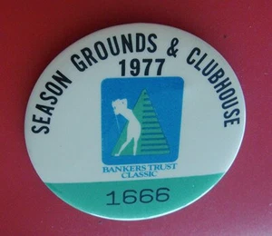 1977 Golf Tournament Pin Badge: BANKERS TRUST CLASSIC LPGA; Pat Bradley Winner - Picture 1 of 2