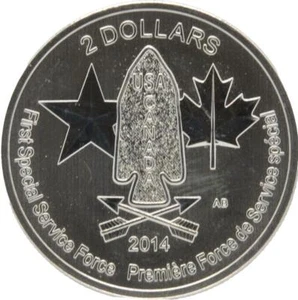 2014/2015 $2 1st Special Service Force Canada Devils Brigade 1/2 OZT Silver Coin - Picture 1 of 2