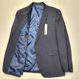 New BAR III Cotton Blend Knit Blazer Men's 44 R 44 Reg Navy Blue Sport Coat - Picture 1 of 7