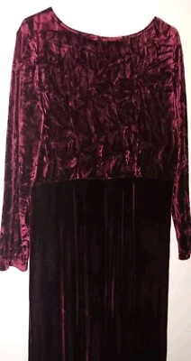 Vestido largo Studio Ease de terciopelo borgoña 16 elástico Foto 1 de 4